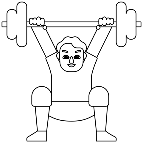 Man Lifting Weights Emoji Coloring Page